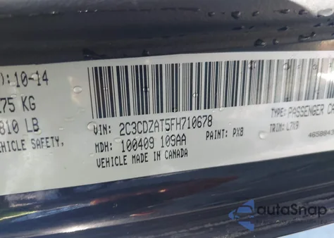 2015 Dodge Challenger R/T из США, поврежденный, VIN 2C3CDZAT5FH710678